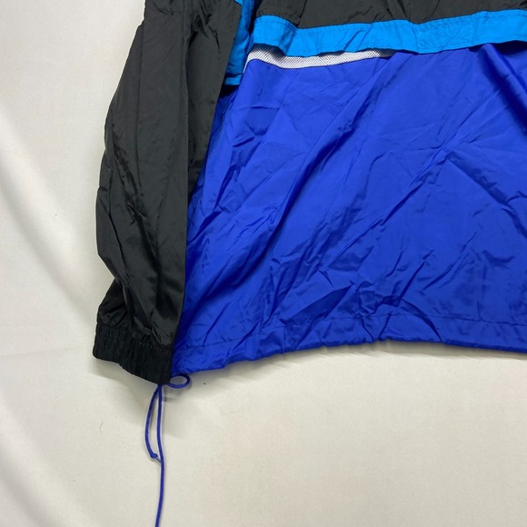 VTG Cheetah Windbreaker Jacket Men XL Blue BlackMesh Lined Hooded Long Sleeve - Picture 13 of 15